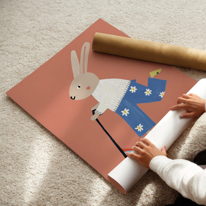 Scooter Bunny Print