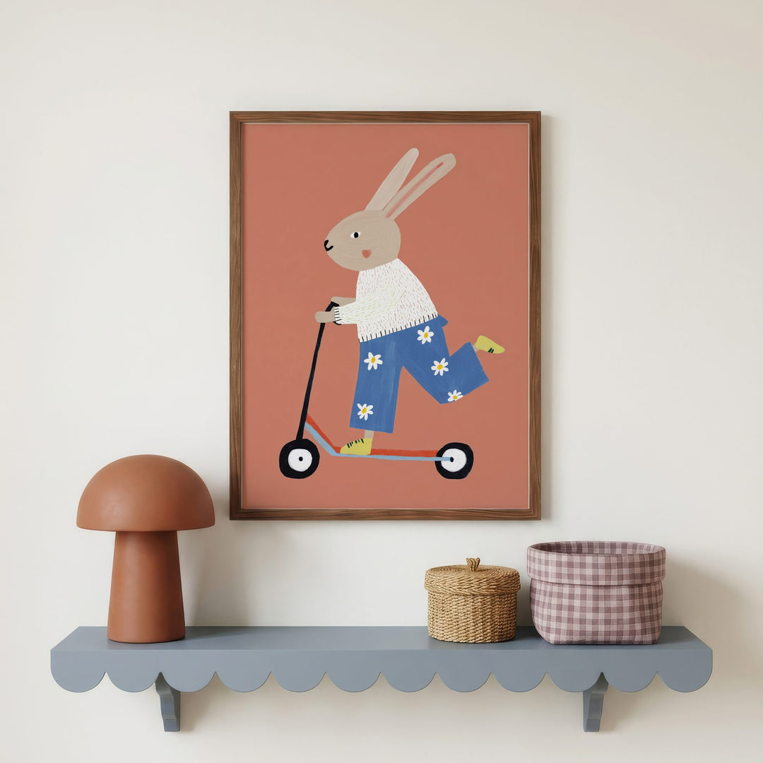 Scooter Bunny Print