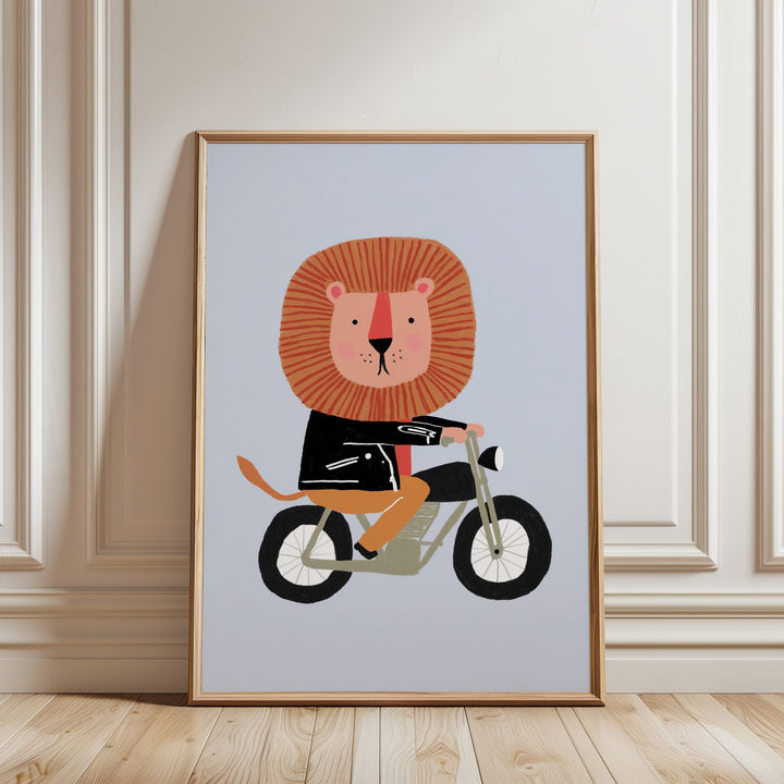 Motorbike Lion Print