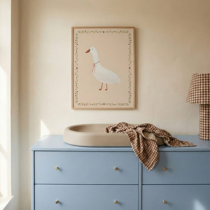 Little Goose Floral Border Print