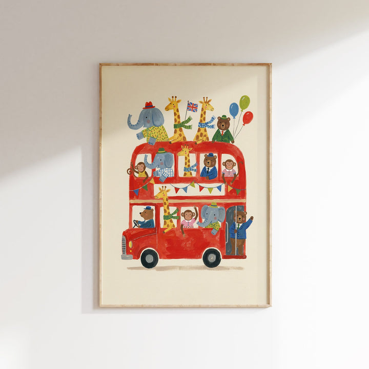 London Bus Party Print