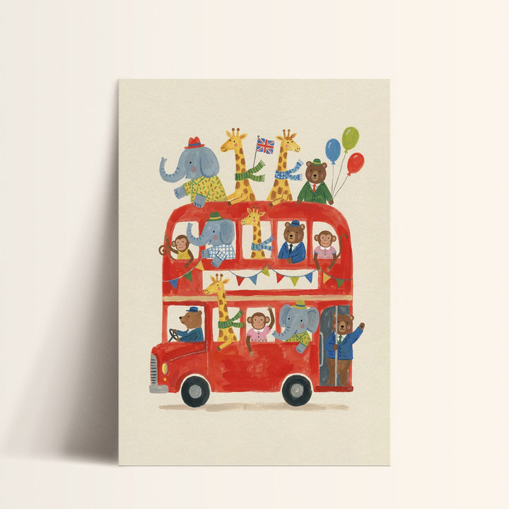 London Bus Party Print
