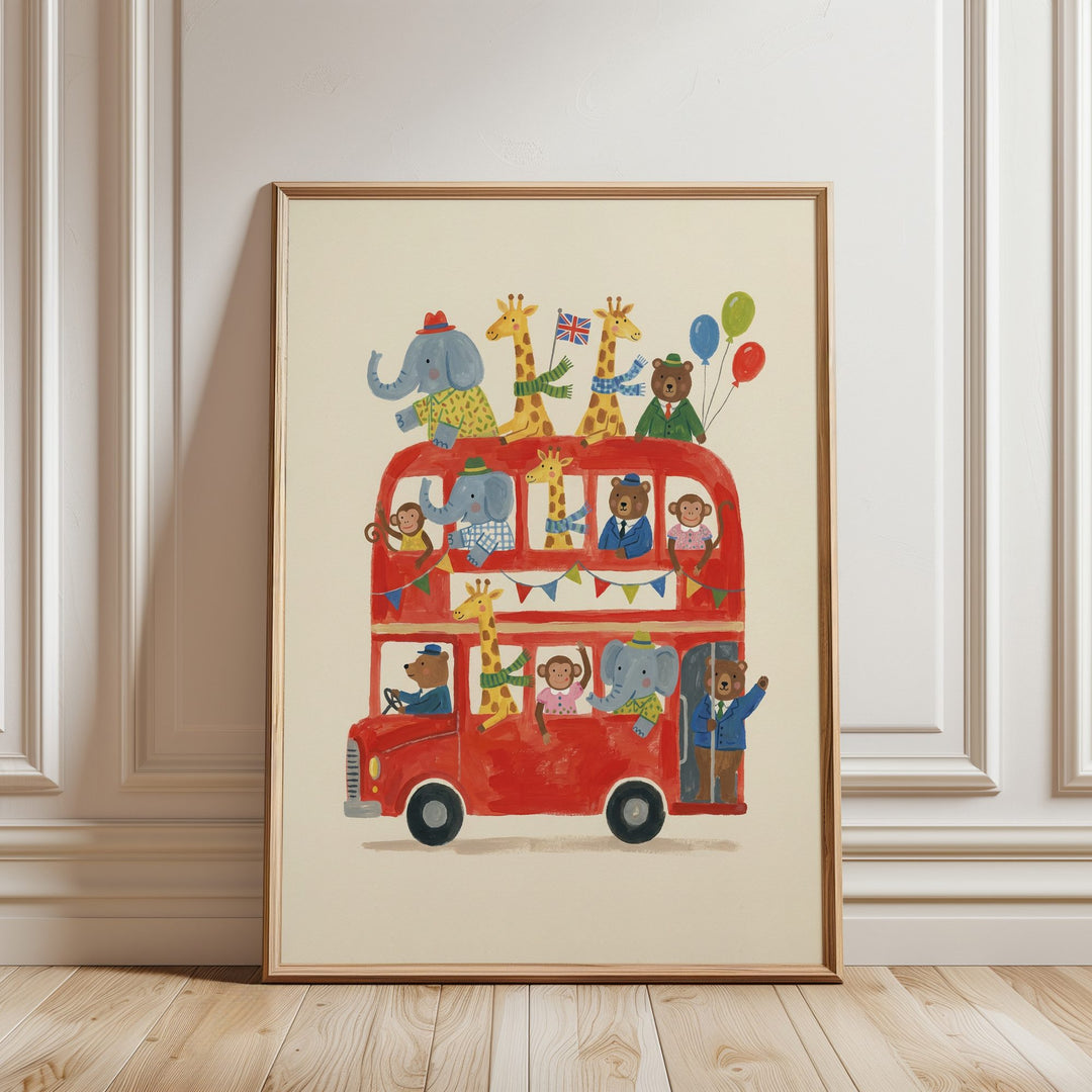 London Bus Party Print