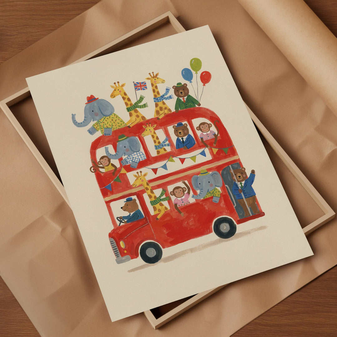 London Bus Party Print