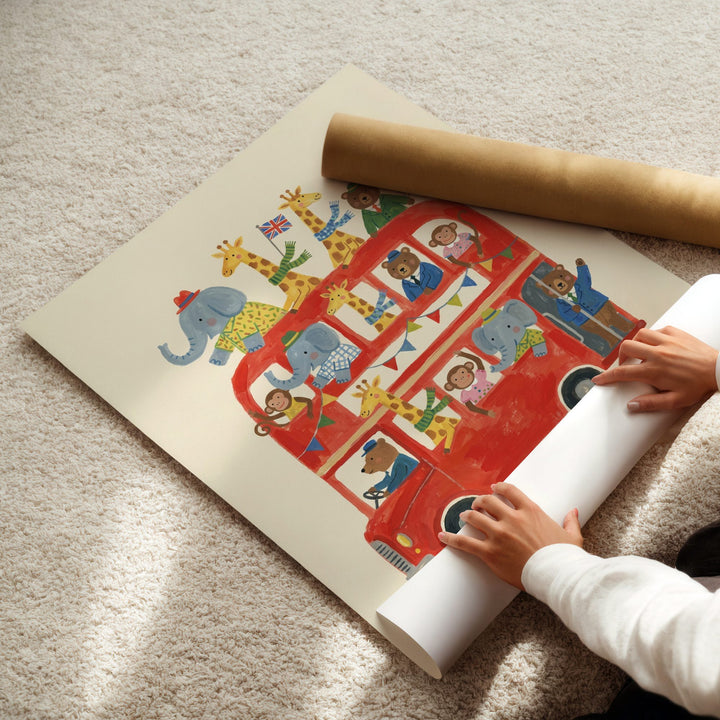 London Bus Party Print