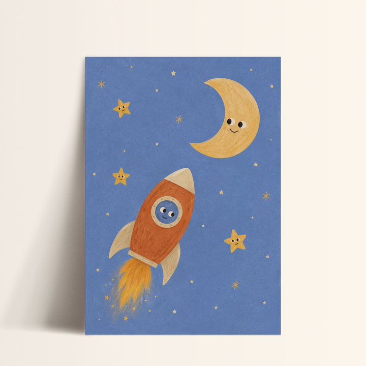 Rocket to the Moon Print