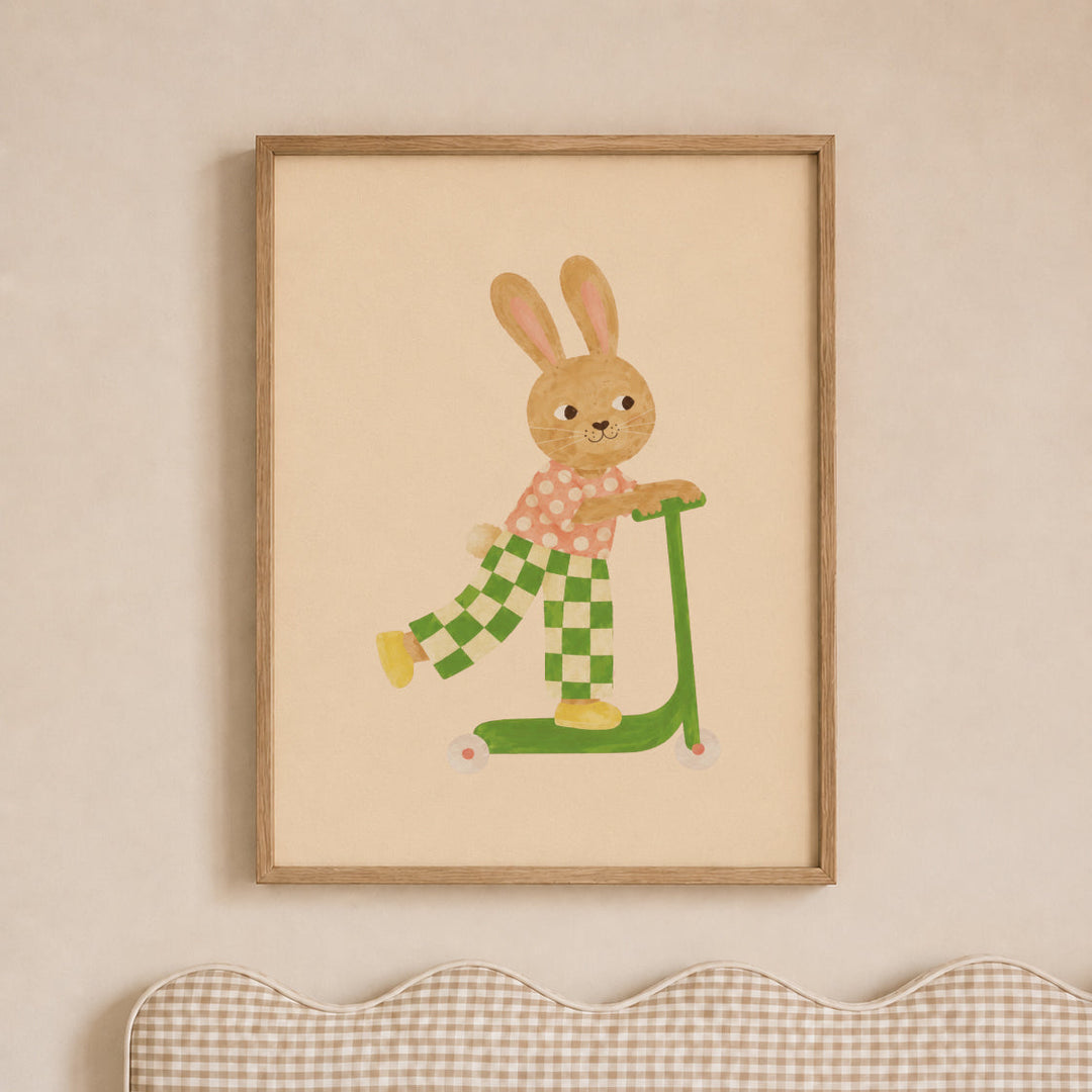 Sprout the Checker Bunny Print
