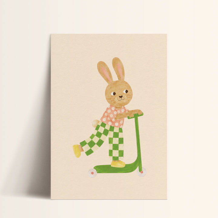 Sprout the Checker Bunny Print