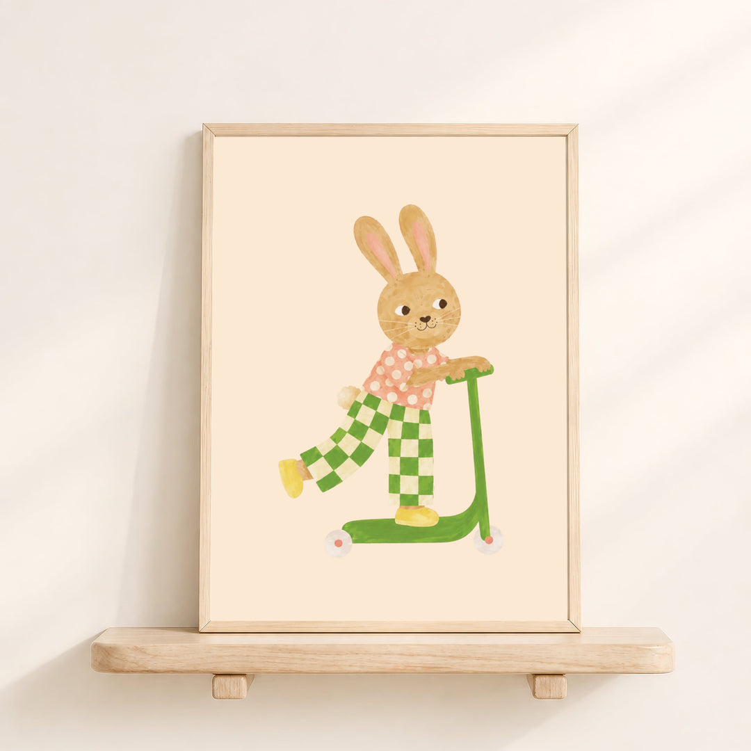 Sprout the Checker Bunny Print