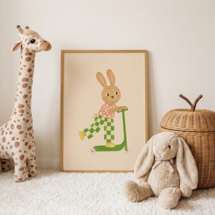 Sprout the Checker Bunny Print