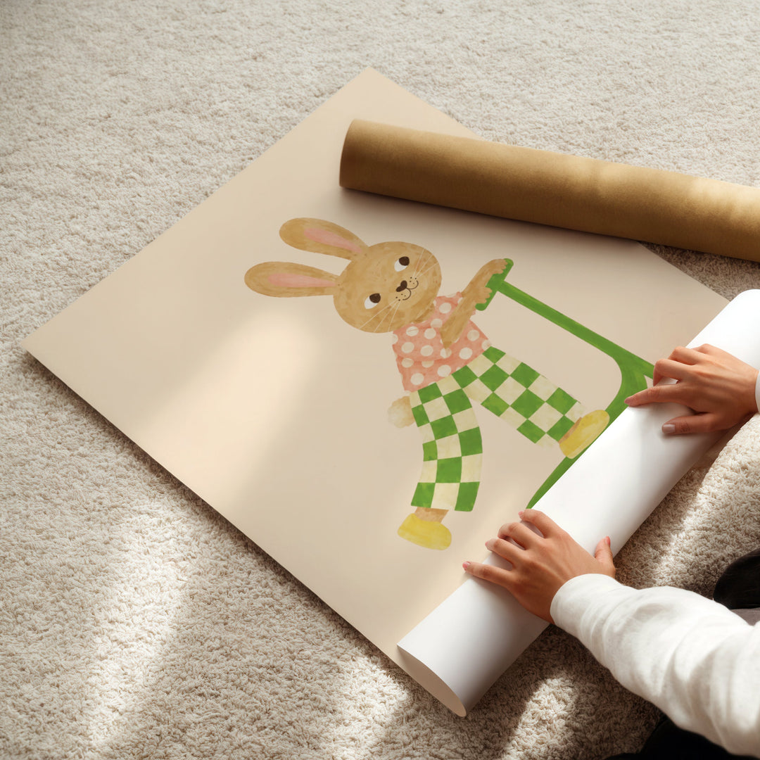Sprout the Checker Bunny Print
