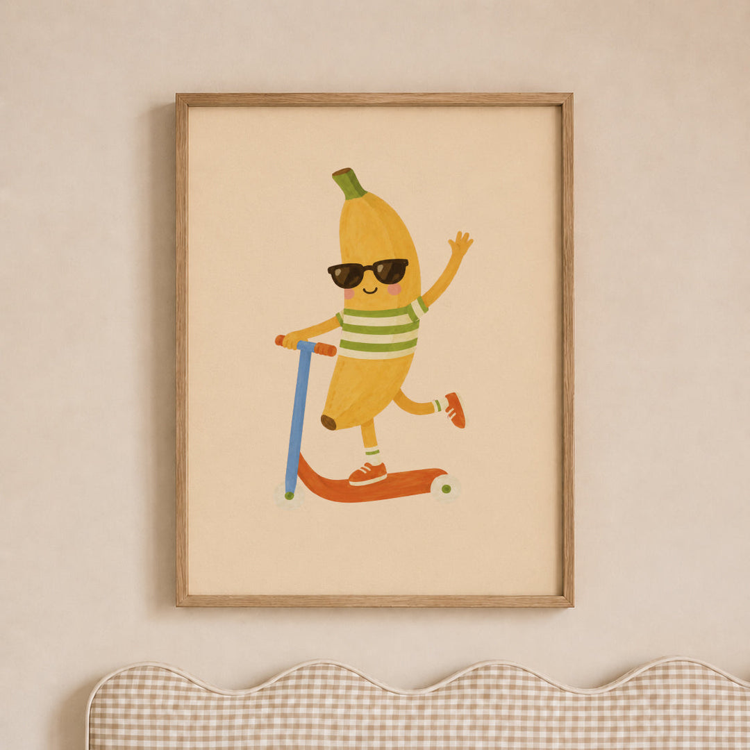 Banjo the Banana on a Scooter Print