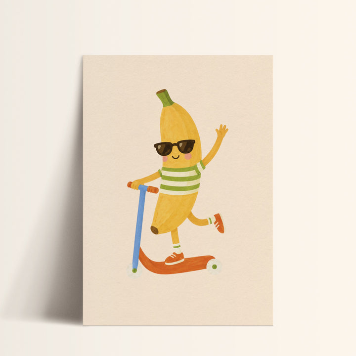 Banjo the Banana on a Scooter Print