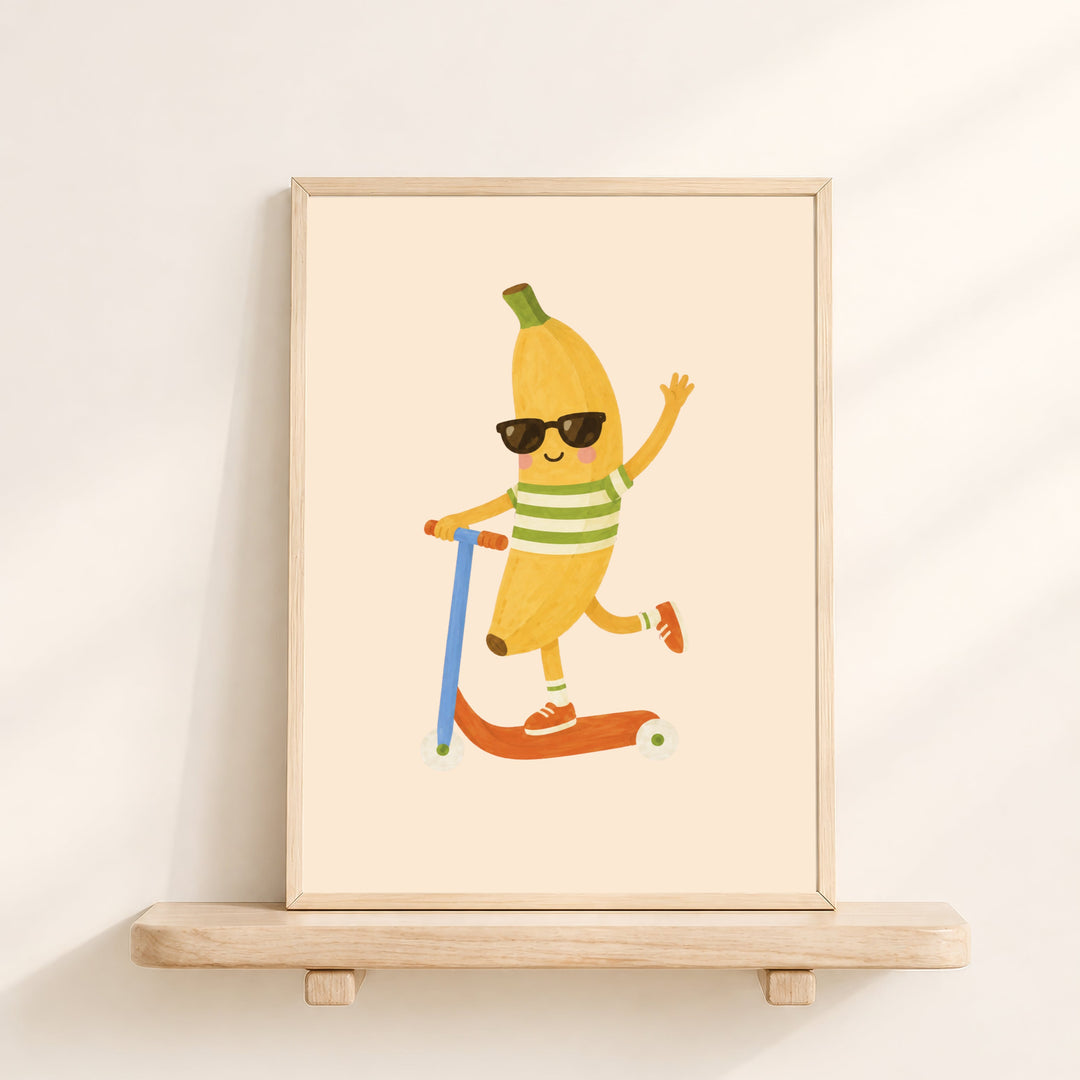 Banjo the Banana on a Scooter Print