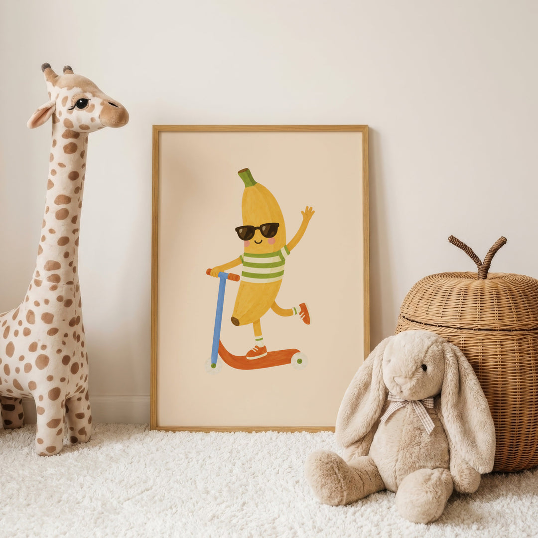 Banjo the Banana on a Scooter Print