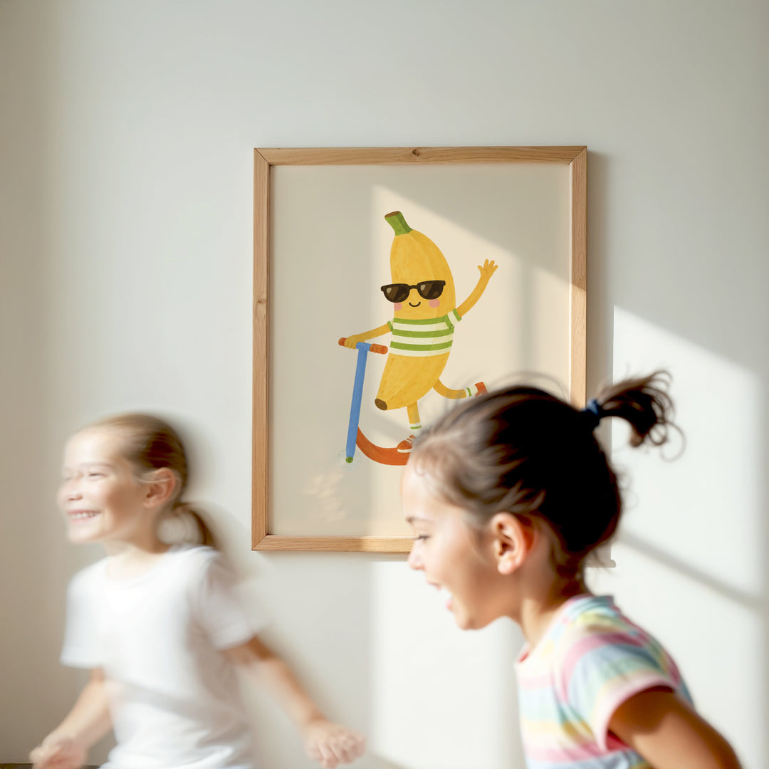 Banjo the Banana on a Scooter Print