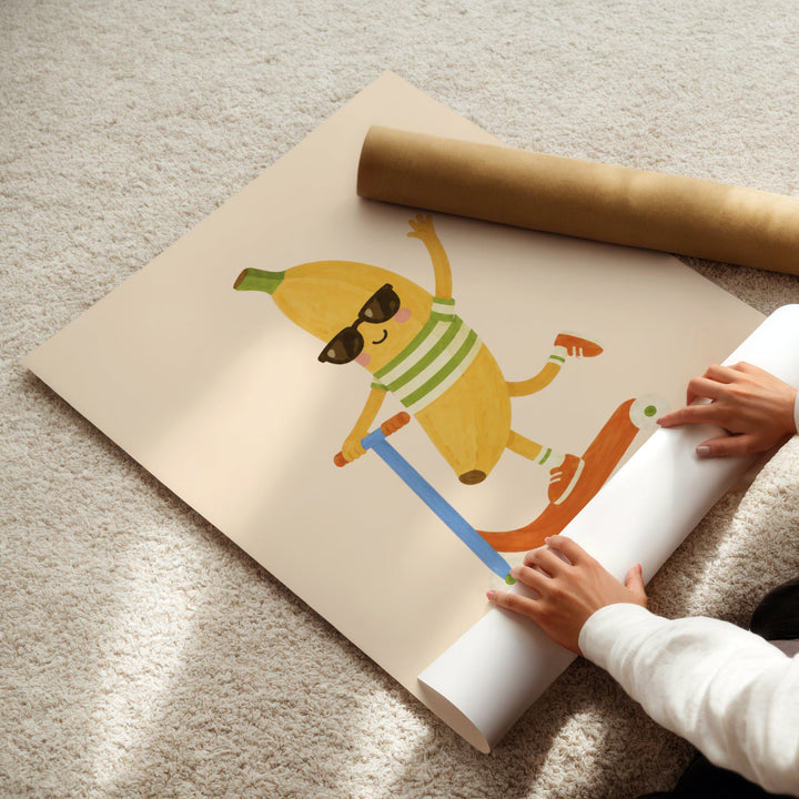 Banjo the Banana on a Scooter Print