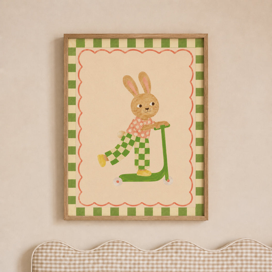 Clover the Checker Bunny Print
