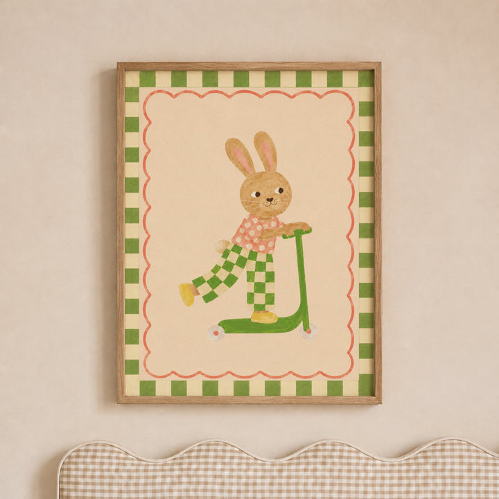 Clover the Checker Bunny Print