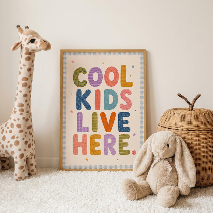 Cool Kids Live Here (Bright Letters) Print