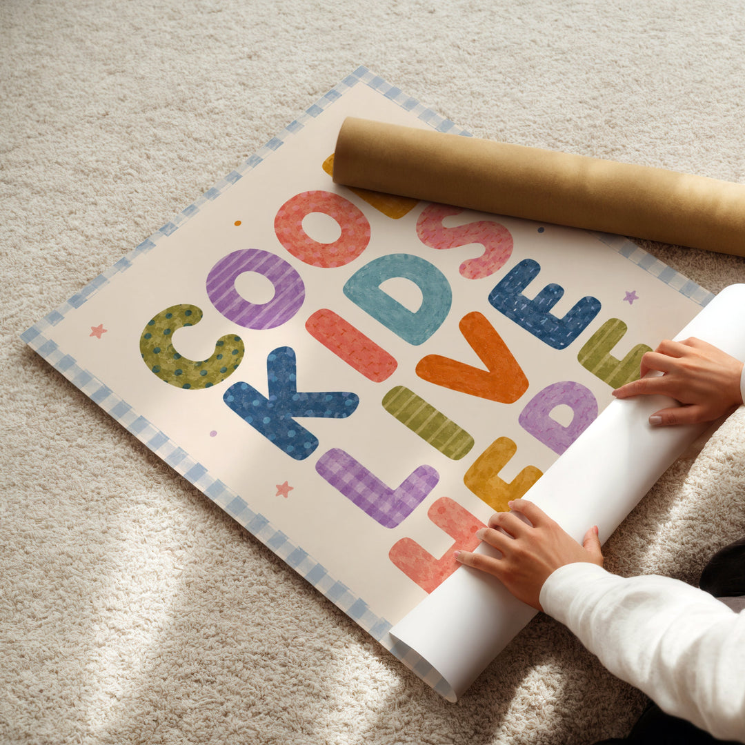Cool Kids Live Here (Bright Letters) Print