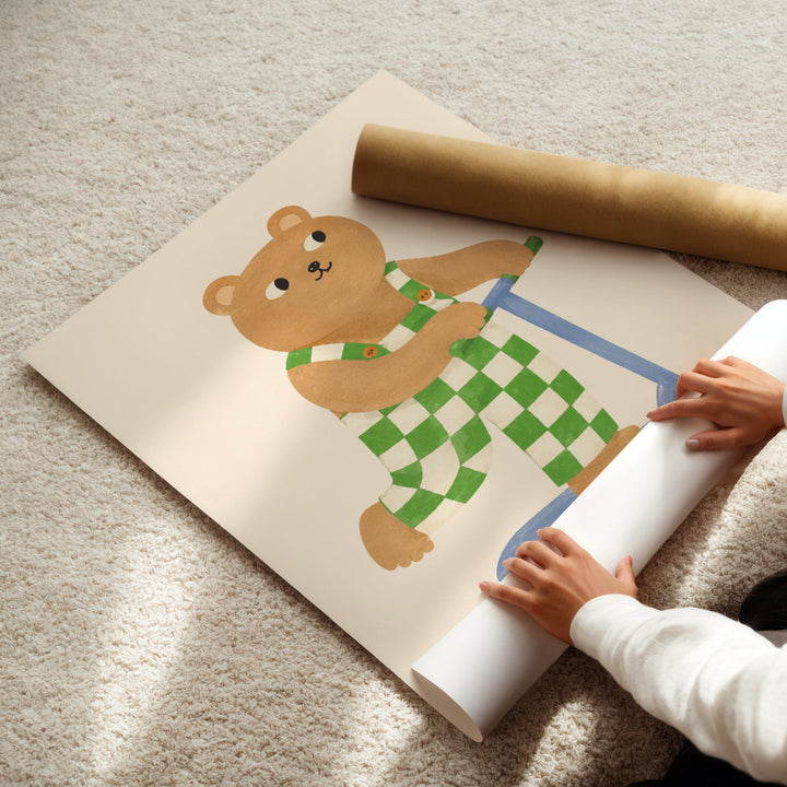 Barnaby the Bear on a Scooter Print