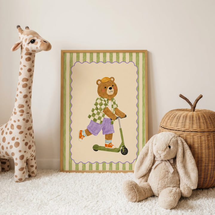 Biscuit the Bear on a Scooter Print