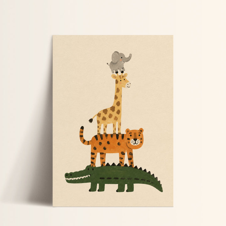 The Animal Tower Print