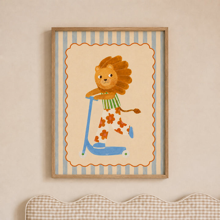 Saffron the Flower-Power Lion Print