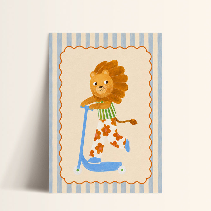 Saffron the Flower-Power Lion Print