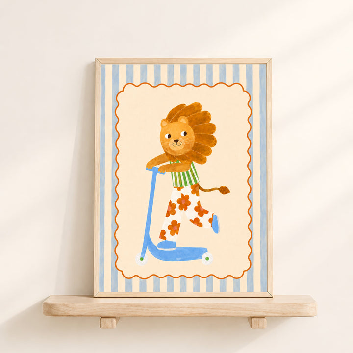 Saffron the Flower-Power Lion Print