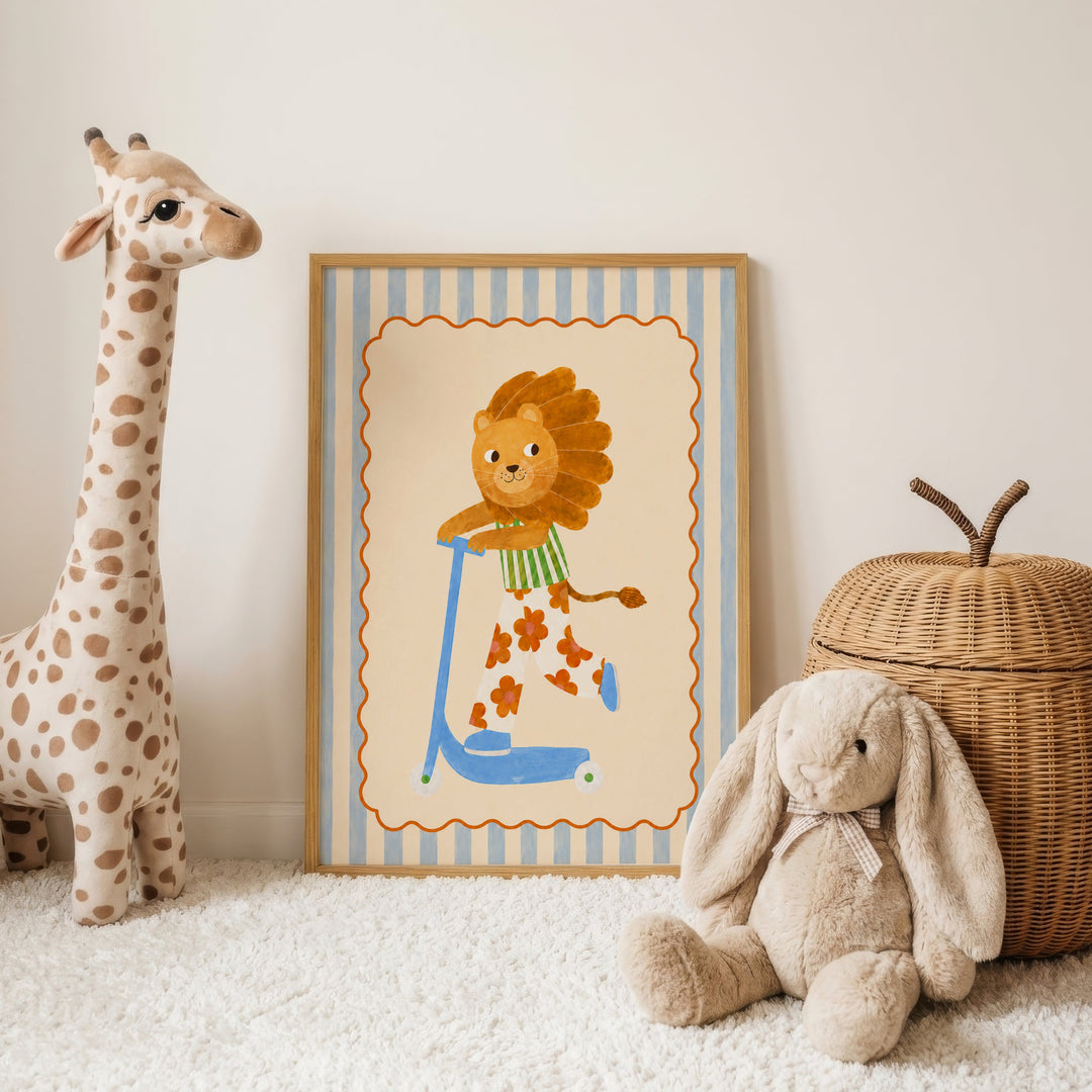 Saffron the Flower-Power Lion Print