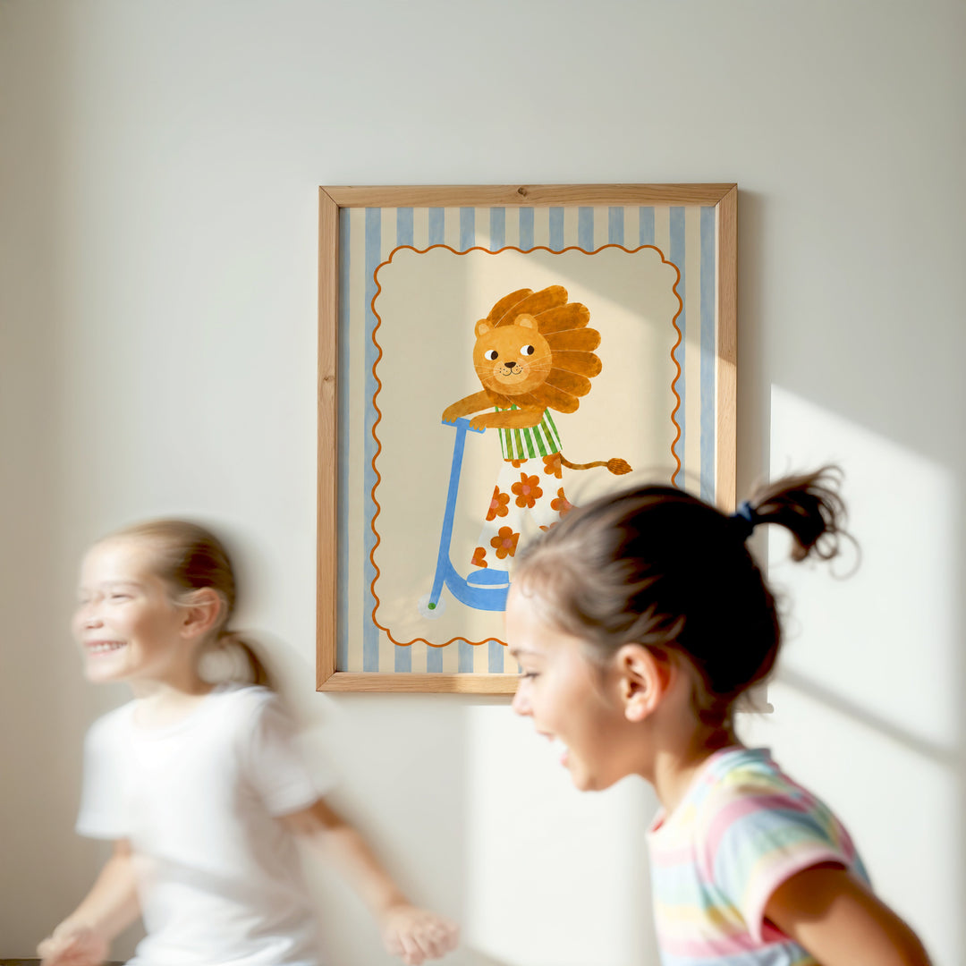 Saffron the Flower-Power Lion Print
