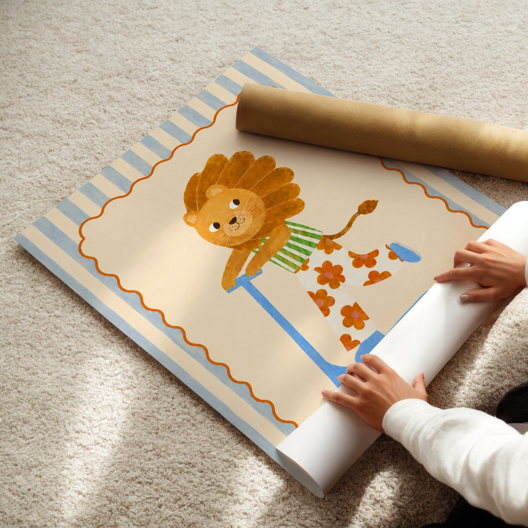 Saffron the Flower-Power Lion Print