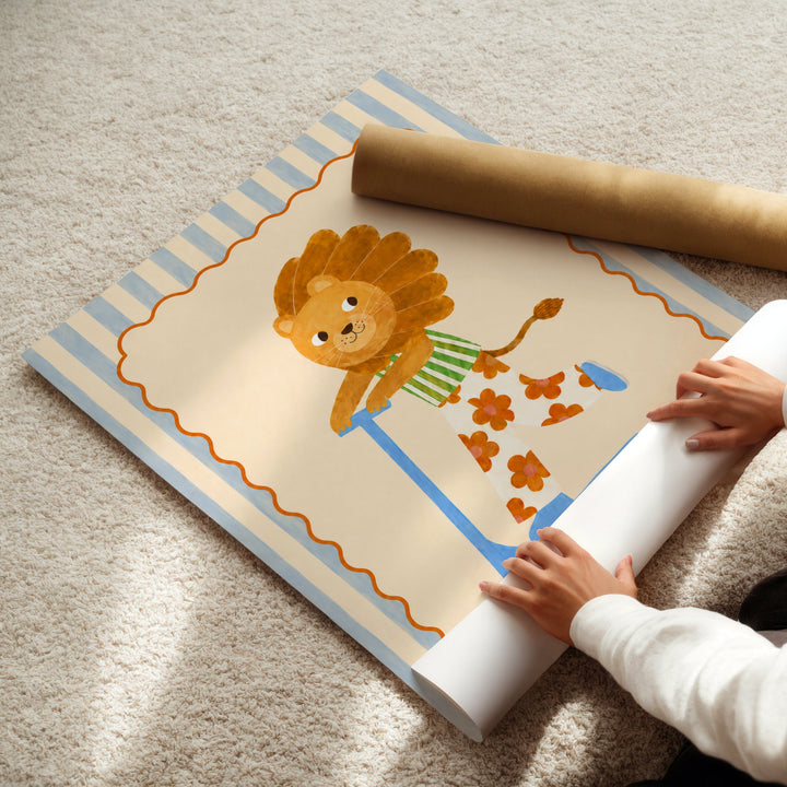 Saffron the Flower-Power Lion Print