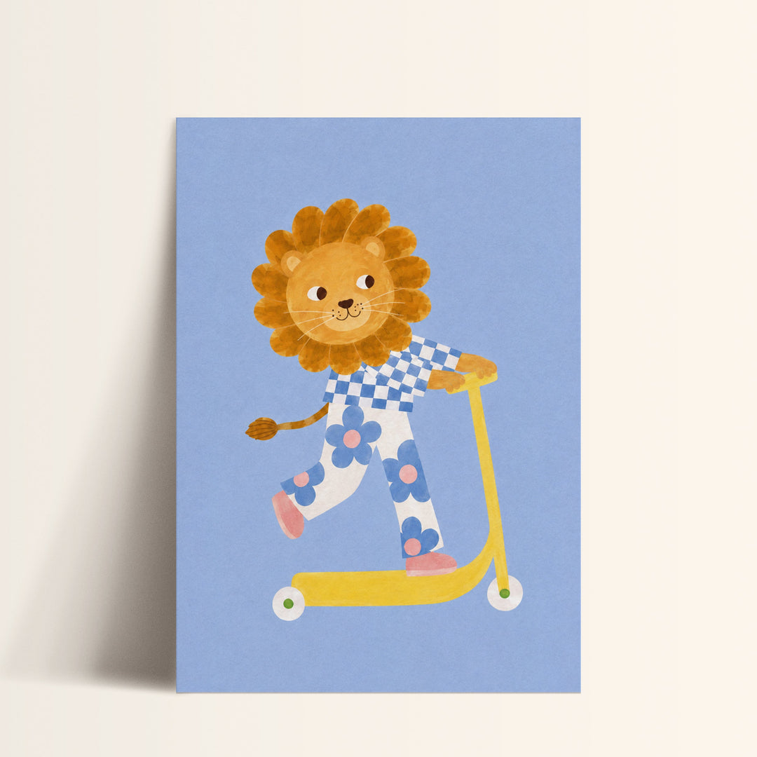 Bluebell the Blue Lion Print