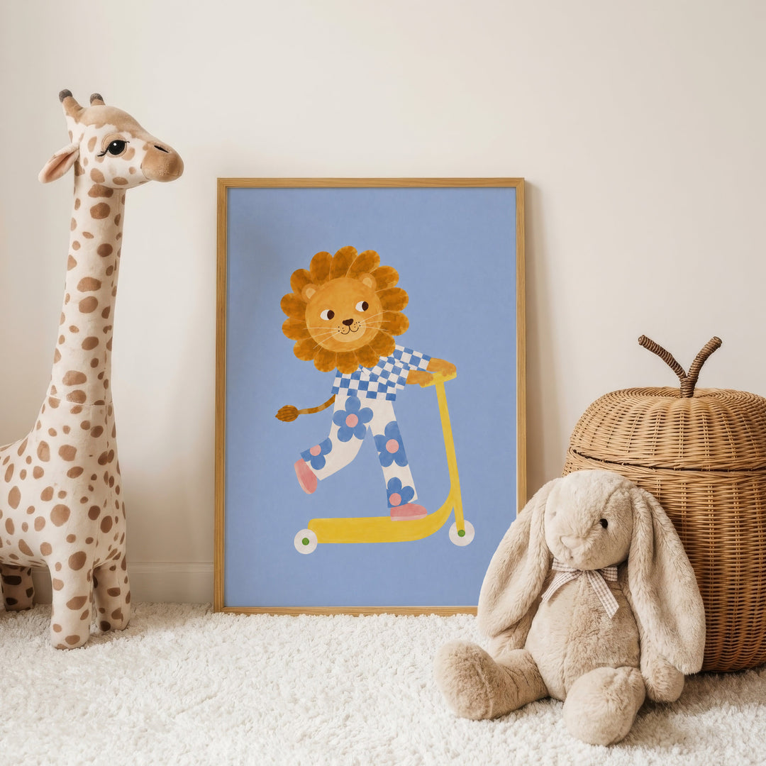 Bluebell the Blue Lion Print