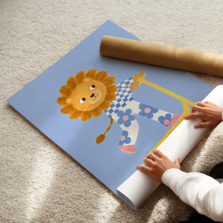 Bluebell the Blue Lion Print