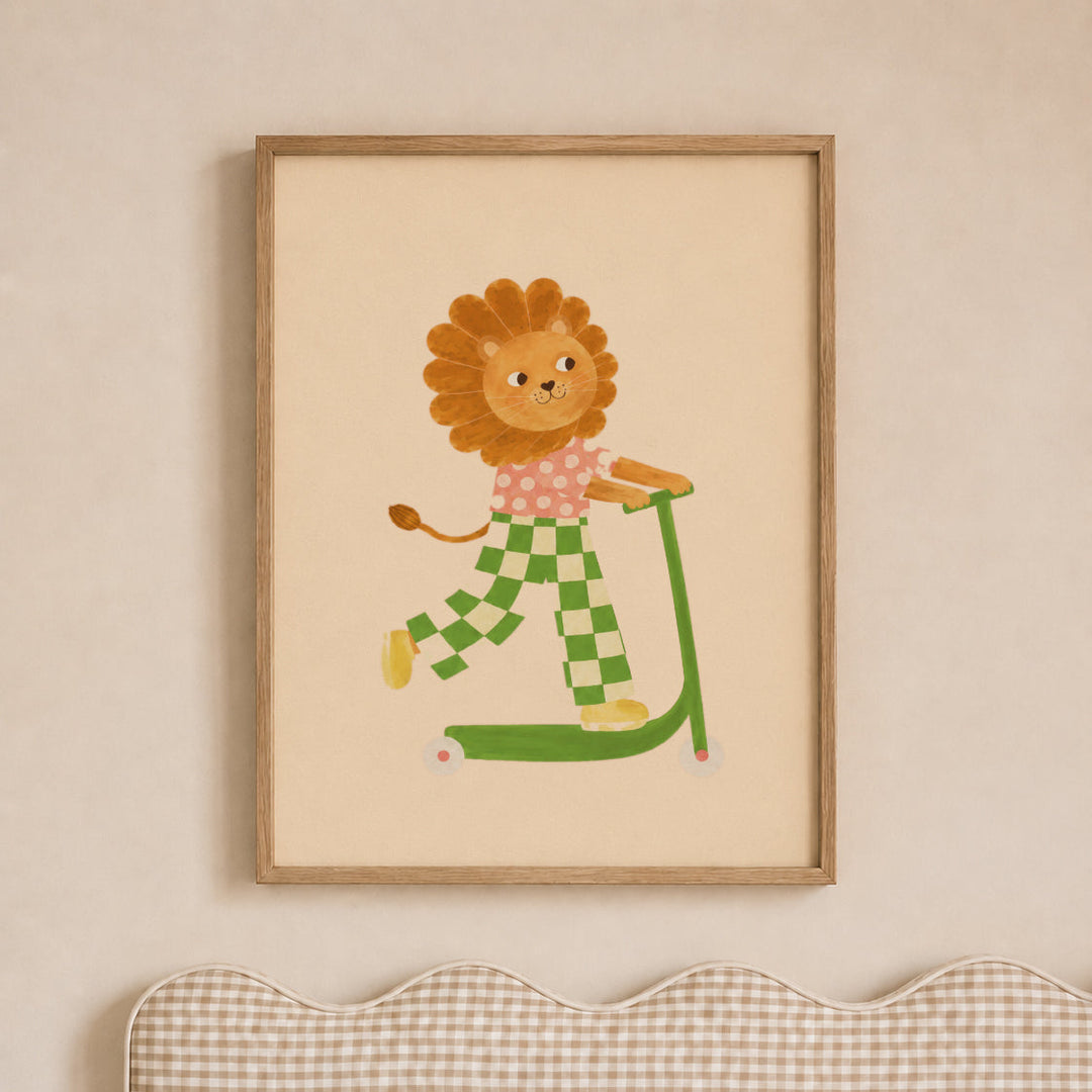 Pistachio the Polka Lion Print