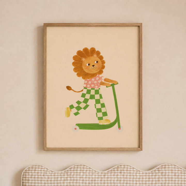 Pistachio the Polka Lion Print