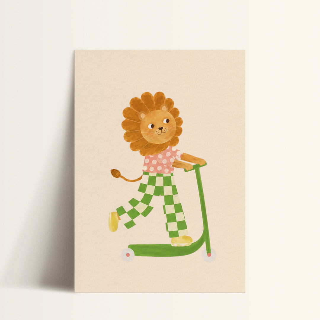 Pistachio the Polka Lion Print