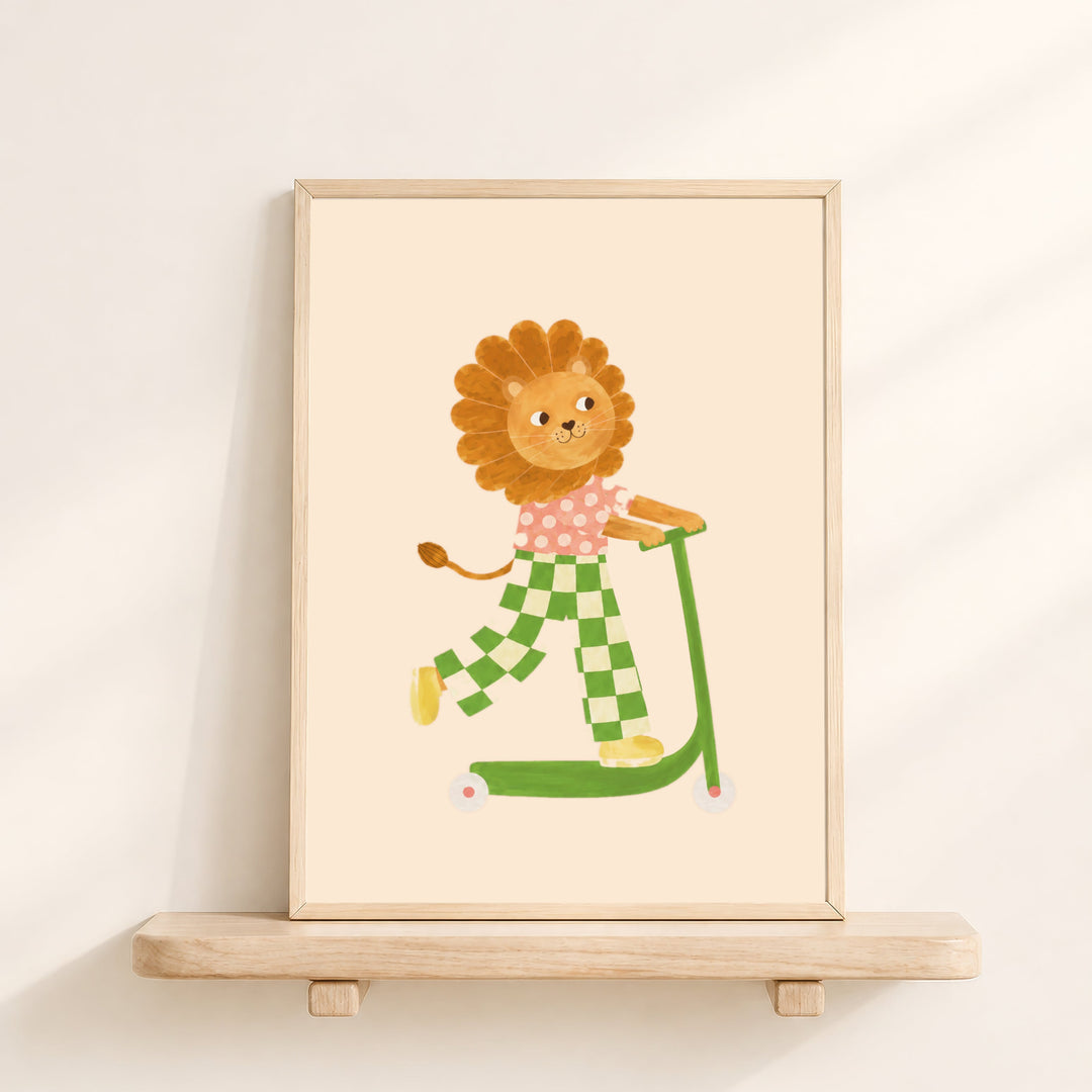 Pistachio the Polka Lion Print