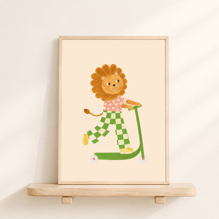 Pistachio the Polka Lion Print