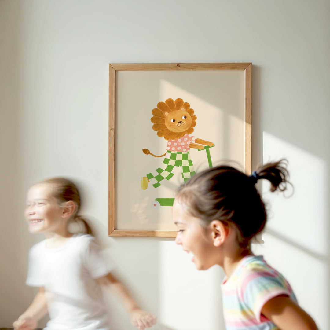 Pistachio the Polka Lion Print