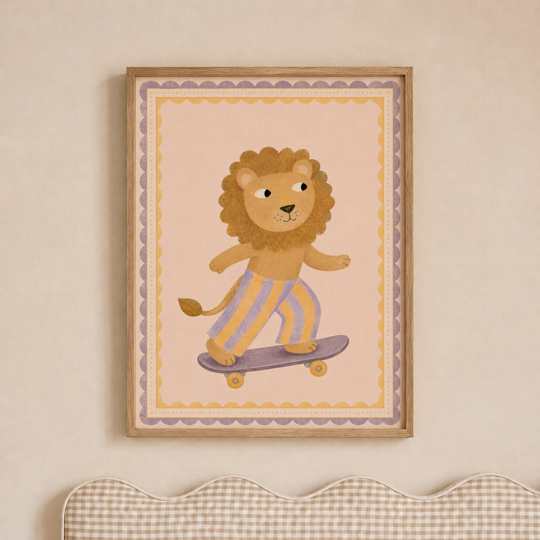 Marigold the Skater Lion Print
