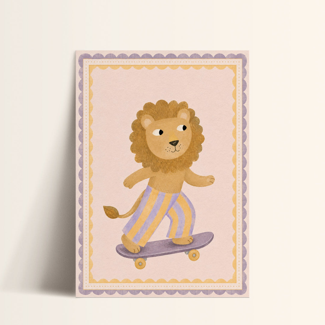 Marigold the Skater Lion Print