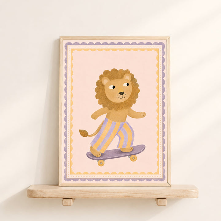 Marigold the Skater Lion Print
