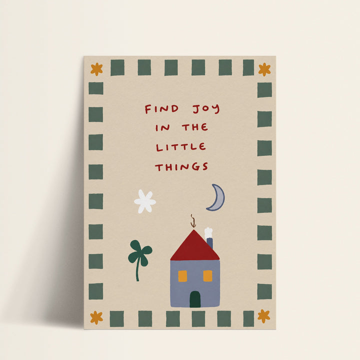 Find Joy in the Little Things cottage print shown as a matte paper art print
