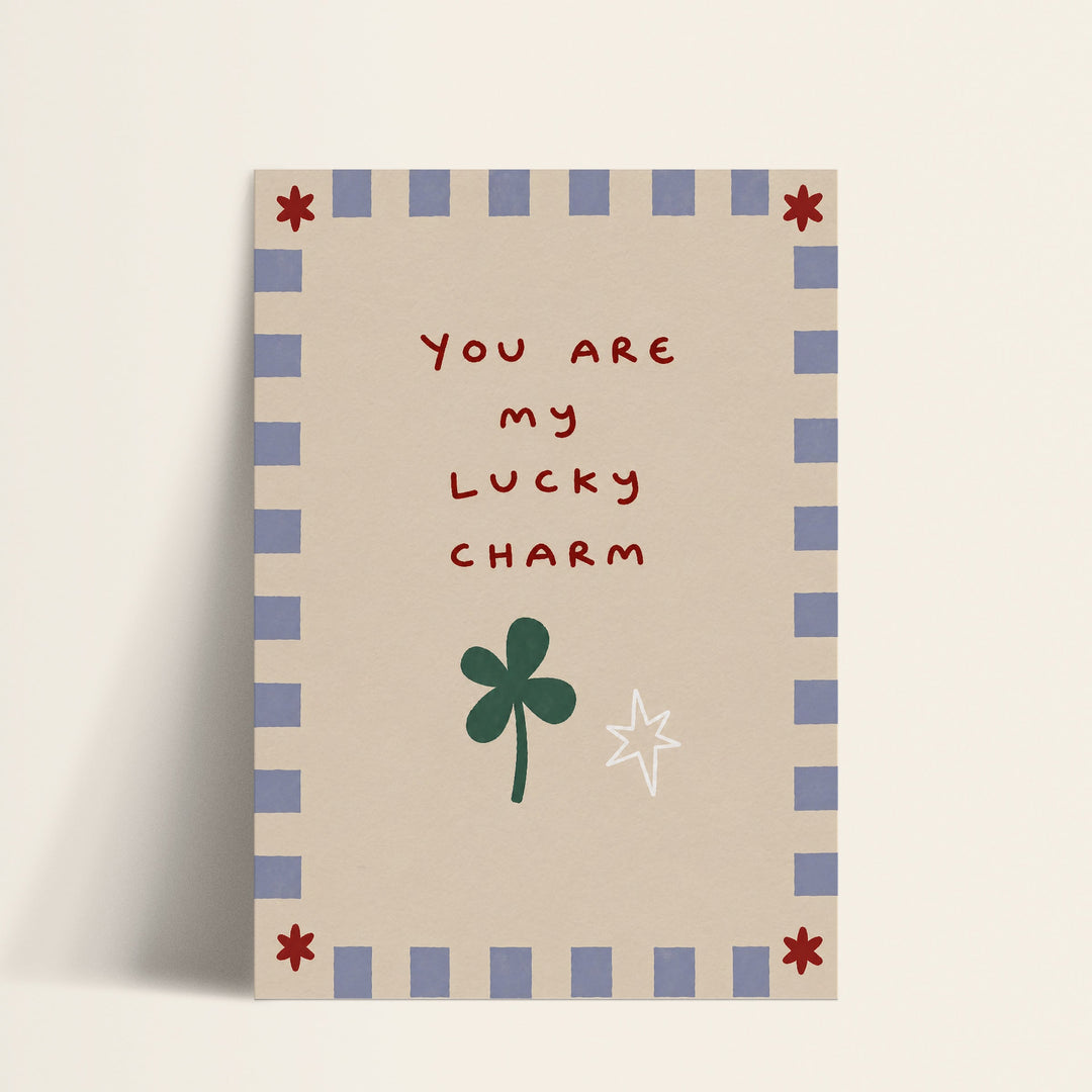 You Are My Lucky Charm clover print shown as a matte paper art print