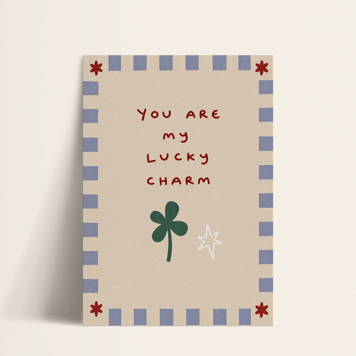 You Are My Lucky Charm clover print shown as a matte paper art print